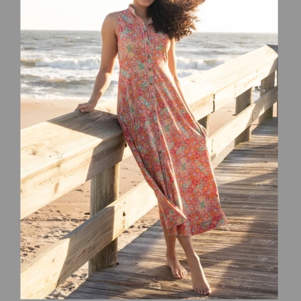 Natural Life Lauren Sleeveless Floral Print Maxi Dress Size XS